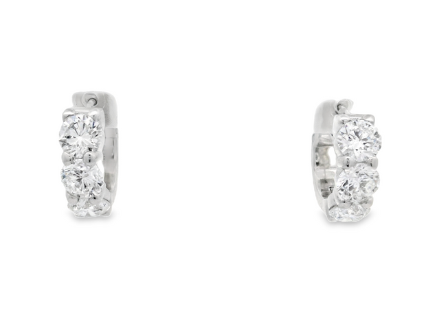 Diamond Huggie Hoop Earrings - 4 3/4 Ct