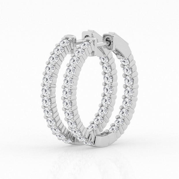 IN & OUT DIAMOND HOOP EARRINGS