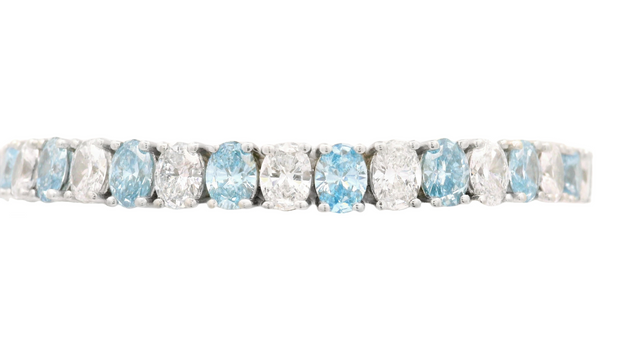Blue & White Diamond Tennis Bracelet