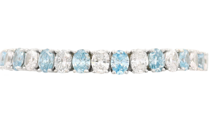 Blue & White Diamond Tennis Bracelet
