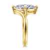 Siebke Hoyt Marquise Shape Compass Prong Bypass Solitaire Engagement Ring in Gold Plated on Sterling Silver