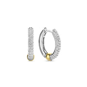 TI SENTO - STERLING SILVER CUBIC ZIRCONIA HUGGIE HOOPS