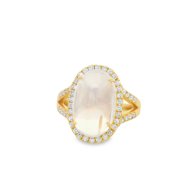 Moonstone & Diamond Ring