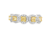 Yellow & White Diamond Band - 1 Ct