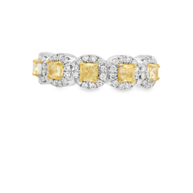 Yellow & White Diamond Band - 1 Ct