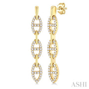 PAVE DIAMOND MARINER LINK DANGLE EARRINGS