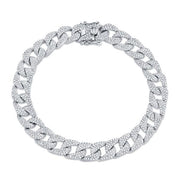 Pave Cuban Chain Diamond Tennis Bracelet - 3 Ct