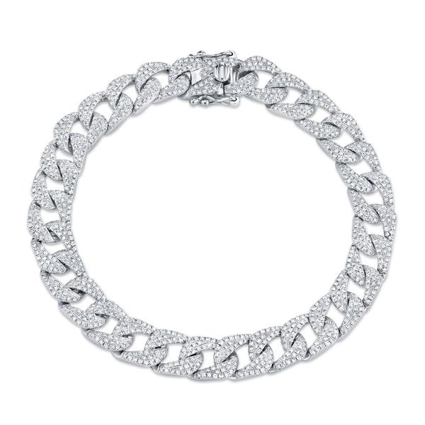 Pave Cuban Chain Diamond Tennis Bracelet - 3 Ct
