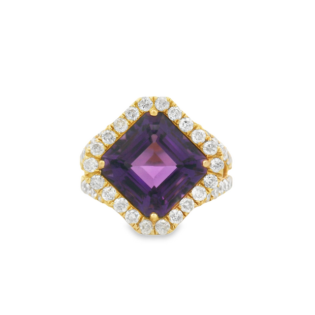 Amethyst & Diamond Ring