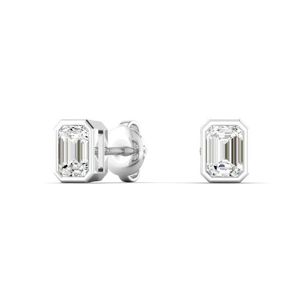 Emerald Diamond Stud Earrings