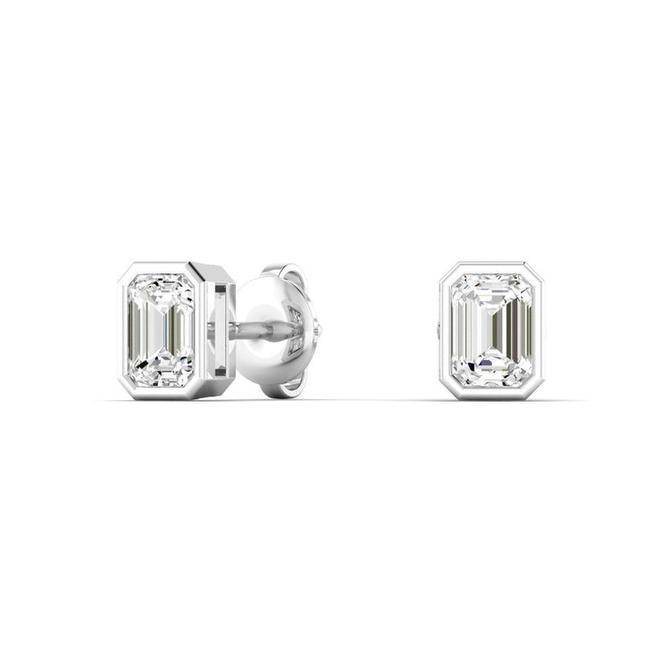 Emerald Diamond Stud Earrings