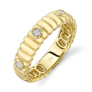 Shy Creation - Diamond Bezel Ribbed Band