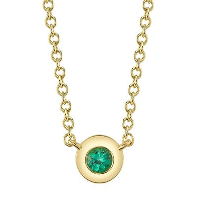 SHY CREATION - BEZEL SET EMERALD PENDANT