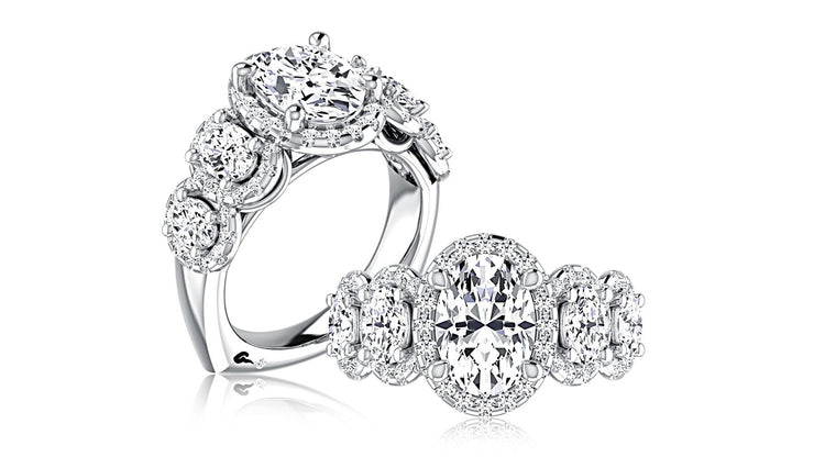 A Jaffe - Diamond Engagement Ring Setting for Oval Center