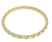 Diamond Beaded Gold Stretch Bangle Bracelet