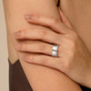Alloy White and Yellow Plated Bujukan Clover And Cubic Zirconia Smart Ring Enhancer With 28=0.25ctw Round CZ's