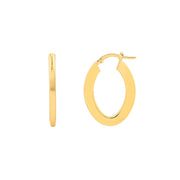 Yellow Gold Marquise Shape Hoop Earrings