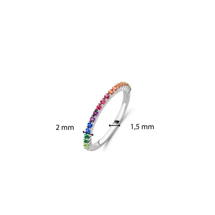 TI SENTO - RAINBOW CUBIC ZIRCONIA RING