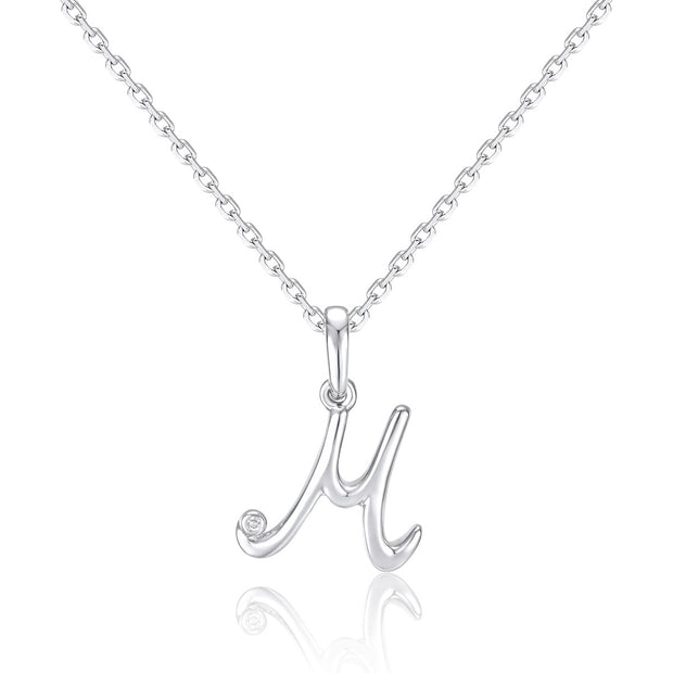 LUVENTE - DIAMOND INITIAL PENDANT - "M"