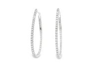 Teardrop In & Out Diamond Hoop Earrings