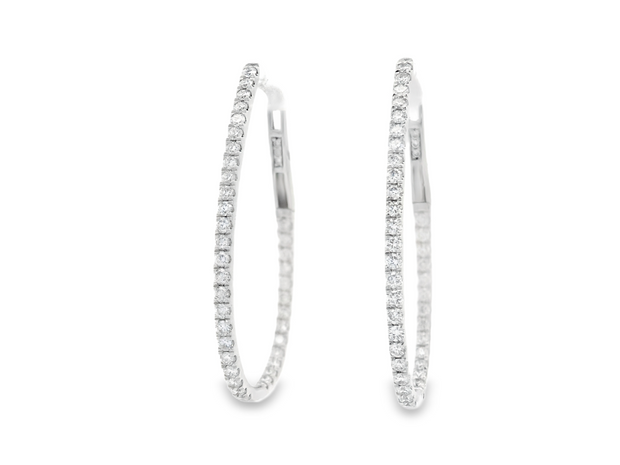 Teardrop In & Out Diamond Hoop Earrings