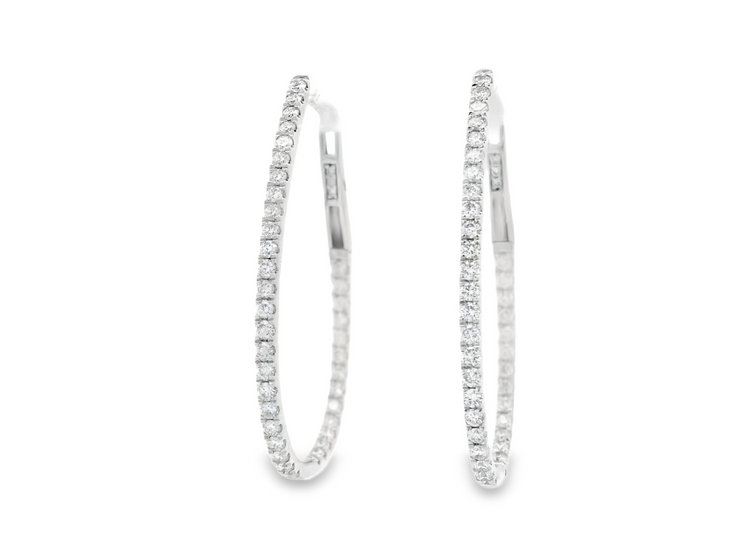 Teardrop In & Out Diamond Hoop Earrings