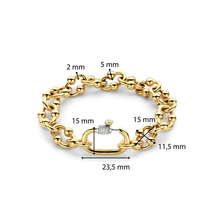 TI SENTO - GOLD PLATED STERLING SILVER CHUNKY BRACELET