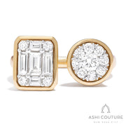 Couture Round & Emerald Toi Et Moi Open Diamond Ring