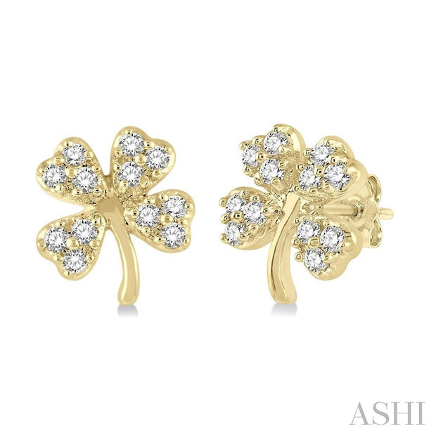 Ashi - Diamond Clover Earrings