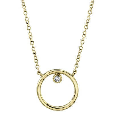 Shy Creation - Floating Diamond Circle Pendant
