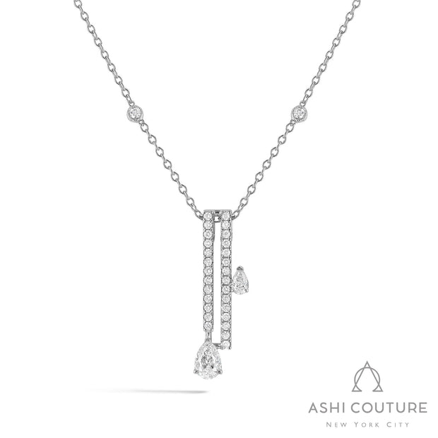 Couture Paradox 2-Row Floating Diamonds Pendant Necklace