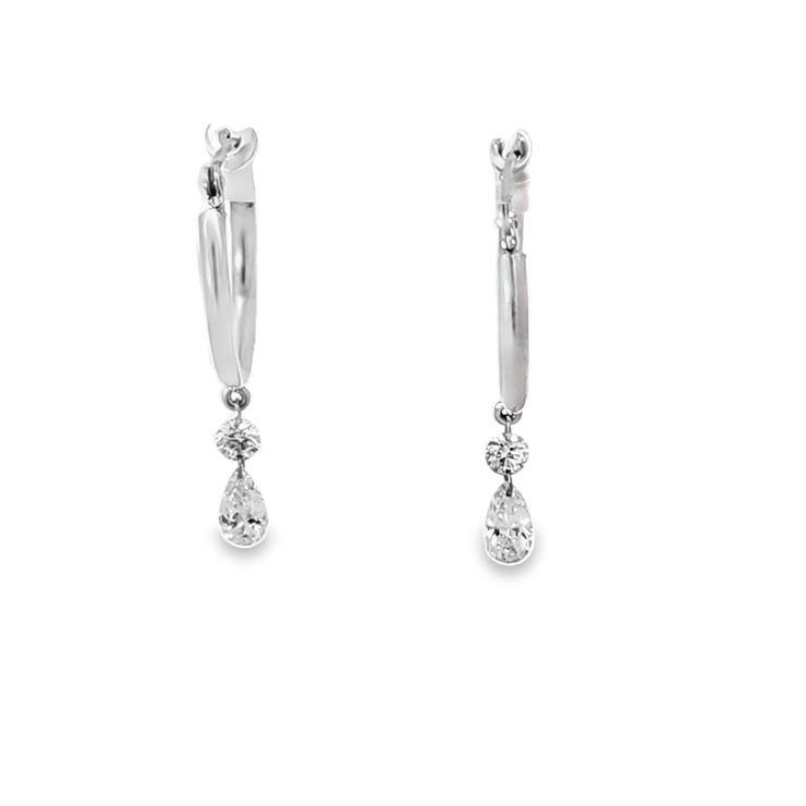 DIAMOND DANGLE HOOP EARRINGS