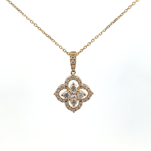 Clover Shaped Diamond Necklace