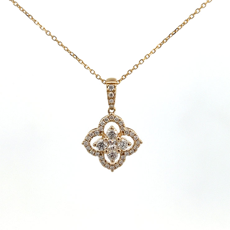 Clover Shaped Diamond Necklace