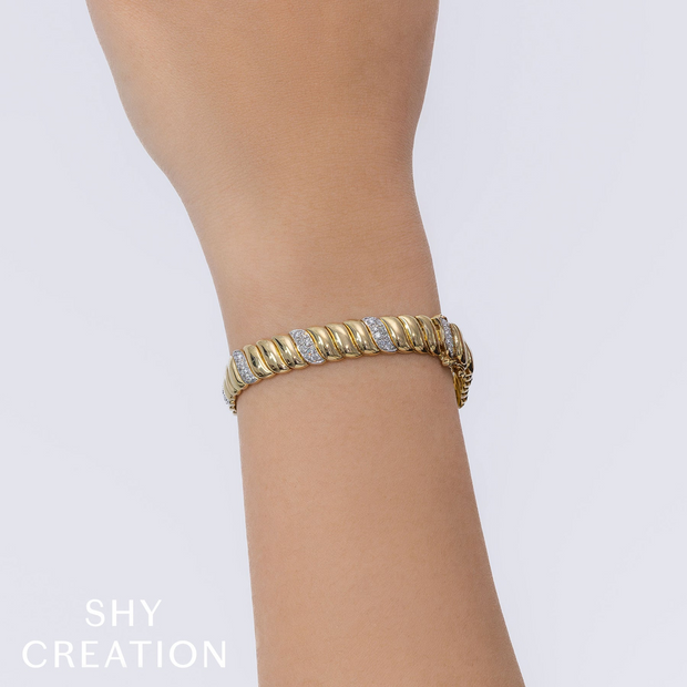 Diamond Ribbed Bracelet