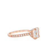Rose Gold Diamond Engagement Ring - 2 Ct Cushion Center