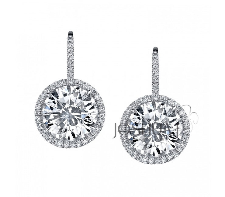 Diamond Dangle Earrings - 8 Ct