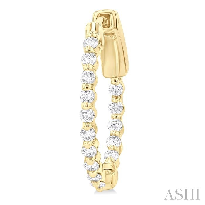 Inside-Out Diamond Round Hoop Earrings - 0.50Cttw