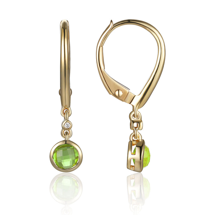 LUVENTE - PERIDOT & DIAMOND DANGLE HOOP EARRINGS