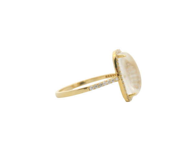 Moonstone & Diamond Ring