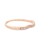 Rose Gold Double Contour Diamond Wedding Band