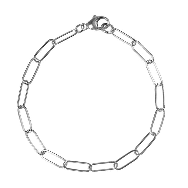 STERLING SILVER PAPERCLIP BRACELET 7"