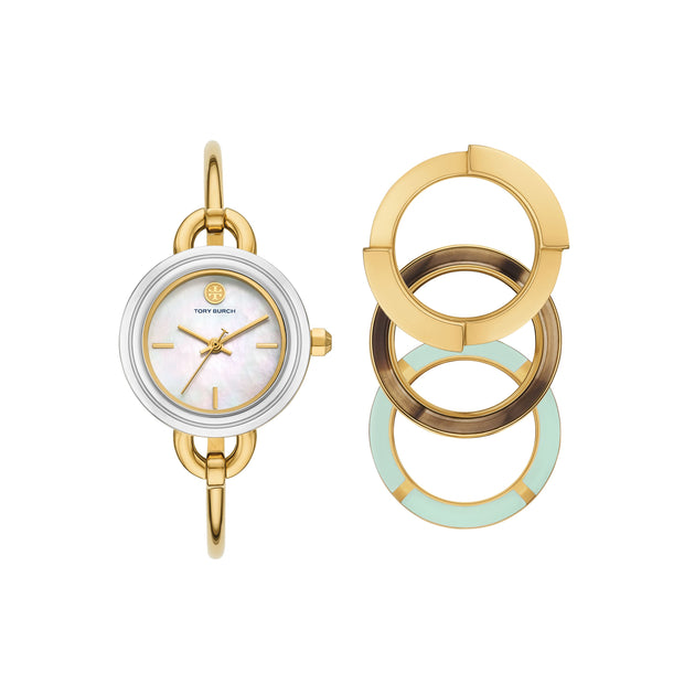 Tory Burch - Miller Bangle Watch Gold Tone With Interchangeable Top Rings