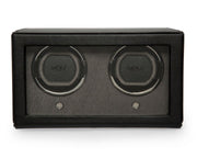 Wolf - Cub Double Watch Winder with Cover - Black