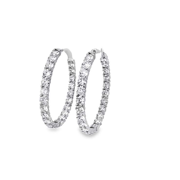 DIAMOND IN & OUT HOOP EARRINGS – 9 TCW