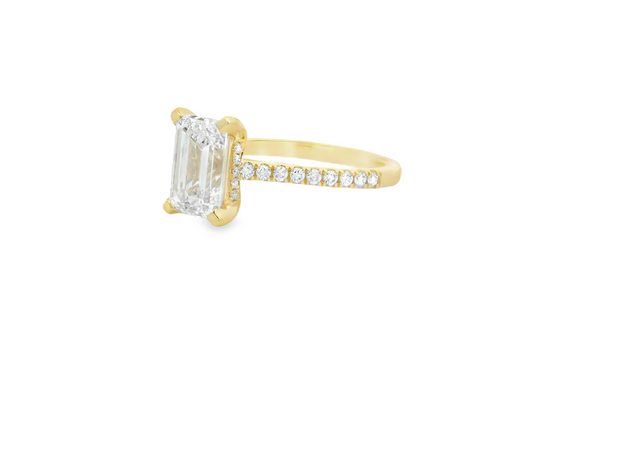 Diamond Engagement Ring - 2 Ct Emerald Cut Center