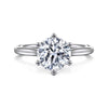 Siebke Hoyt Round Diamond Solitaire Semi-Mount Engagement Ring in Gold Plated Sterling Silver