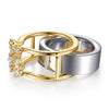 Alloy Yellow Plated Cubic Zirconia Marquise Open Smart Ring Enhancer With 8=0.55ctw Various Shape CZ's