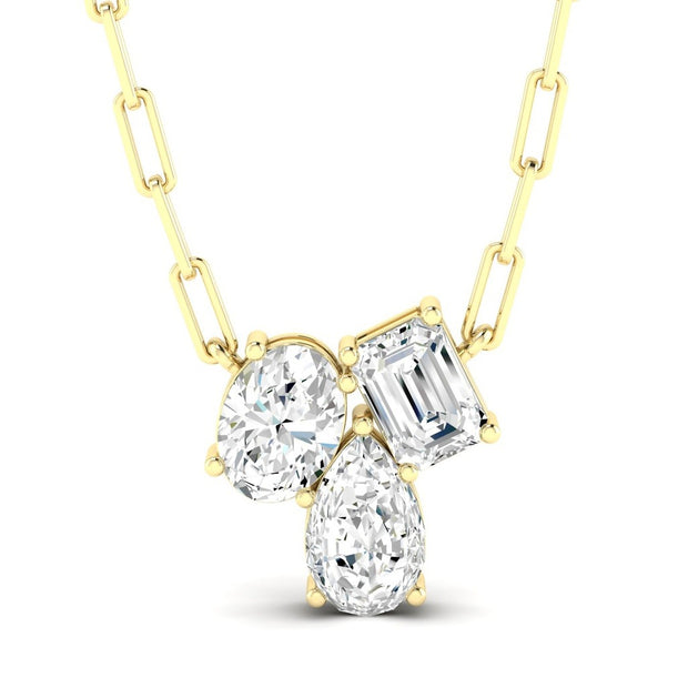 Multi Shape Diamond Cluster Pendant