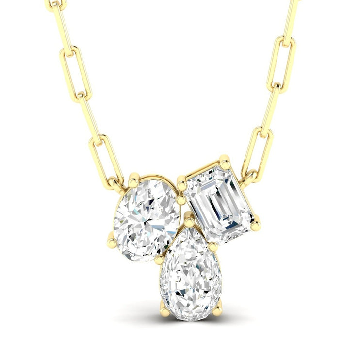 Multi Shape Diamond Cluster Pendant